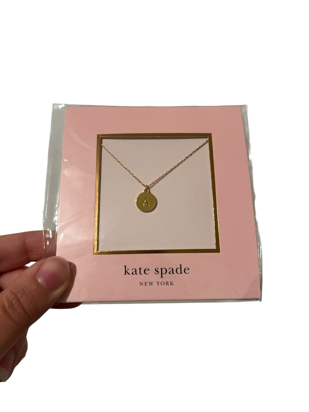 Kate Spade New York Initial "A" Mini Pendant Necklace Gold - NWT